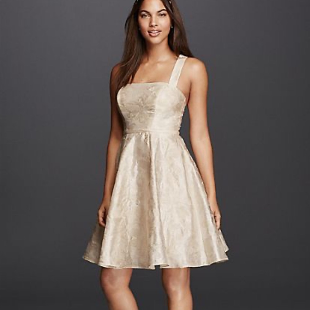 Sleeveless Ivory Floral Fit-and-Flare Dress